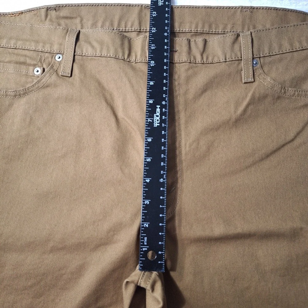 Levis 511  Khaki Slim Fit Cut Off Shorts Mens 42 BROWN Frayed Hem Denim